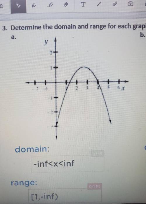 3. Determine the domain and range for each graph