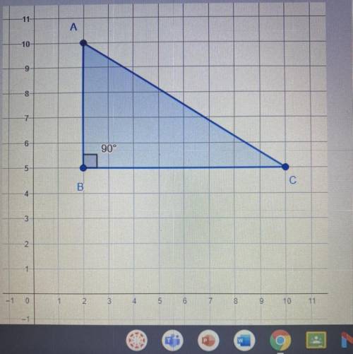 Use pythagorean theorem to determine the length of side AC of the triangle
please help