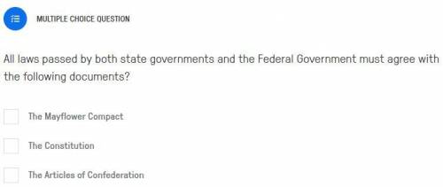 All laws passed by both state governments and the Federal Government must agree with the following