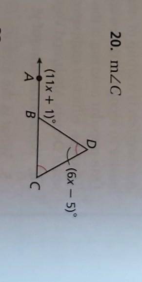 I need to find the measure of angle c