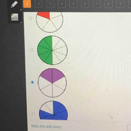 Which model represents a fraction greater than 3/5?
