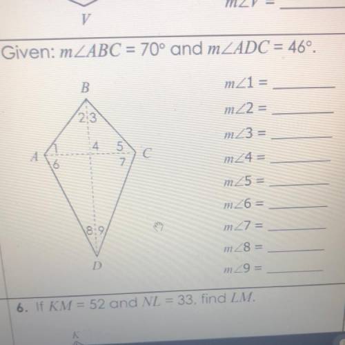What’s the given m ABC = 70 and m ADC = 46