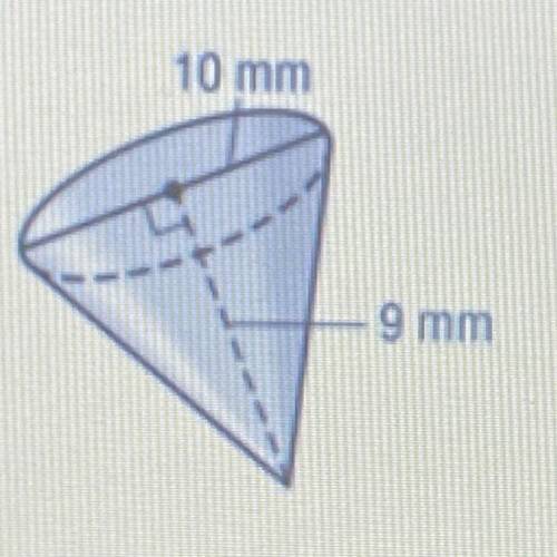 Find The volume of each cone. round to the nearest tenth.