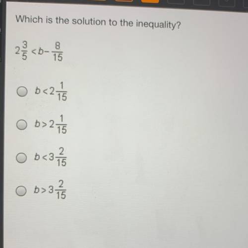Which is the solution to the inequality?