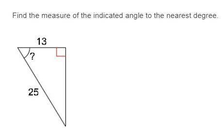 Find the measure of the indicated angle to the nearest degree.

A. 63
B. 59
C. 27
D. 31
