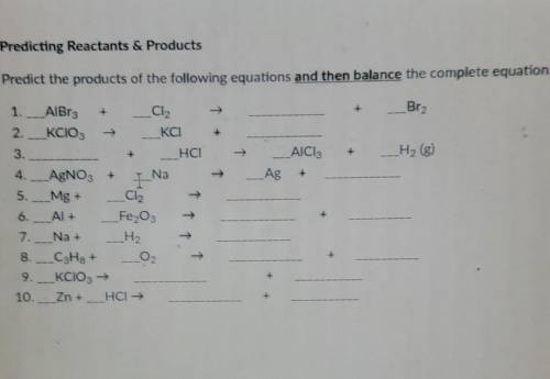 This is just an exercise but I need to learn how to predict products and reactants