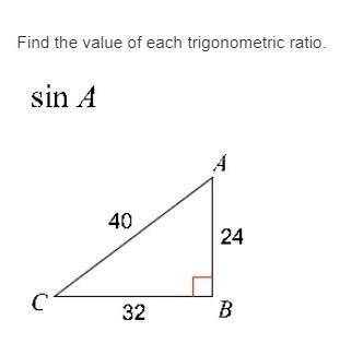 Find the value of each trigonometric ratio. 
A. 3/4
B. 4/3
C. 4/5
D. 5/3