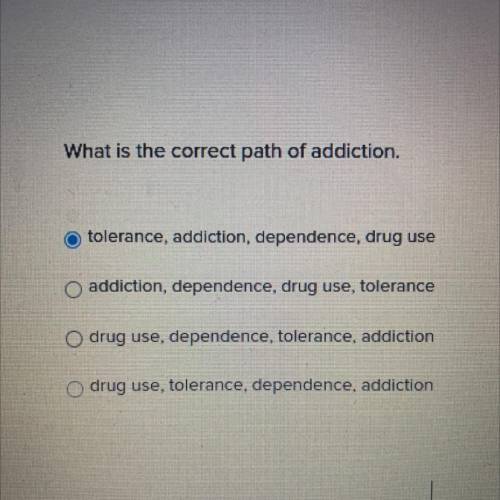 What is the correct path of addiction. ASAP