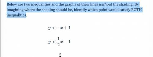 Below are two inequalities and the graphs of their lines without the shading. By imagining where th