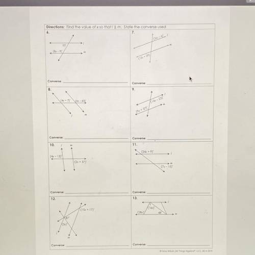 Unit 3: Parallel and Perpendicular Lines
Homework 3: Proving Lines are Parallel