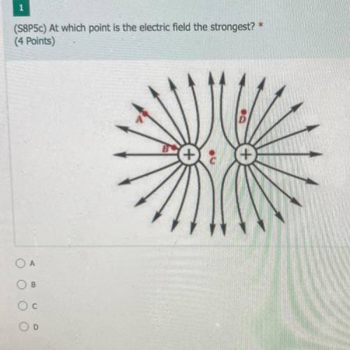 At which point is the electric field the strongest?