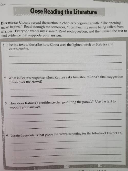 Hunger Games Questions 
Chapters 1-5