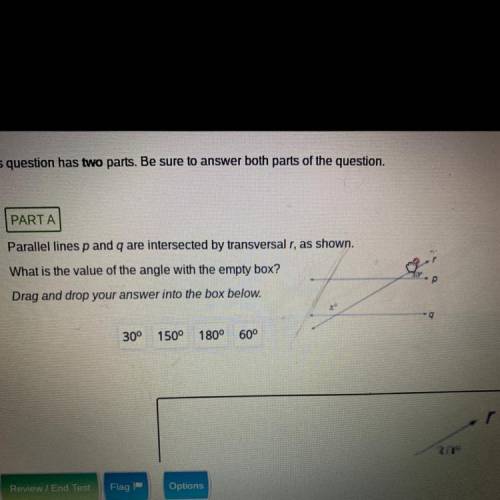 HELP!!

Parallel lines p and q are intersected by transversal r, as shown.
What is the value of th