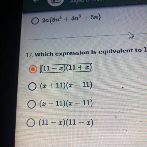Which expression is equivalent to 121-x^2