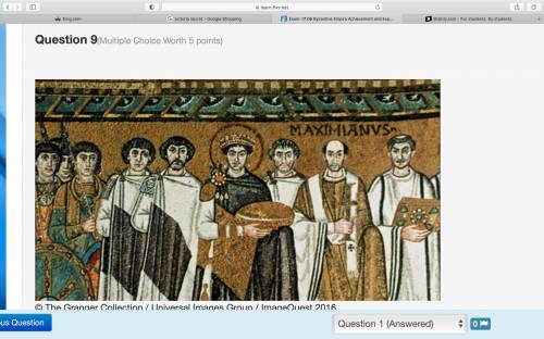 This mosaic shows a Byzantine emperor and his attendants. Examine the image and use the clues you f