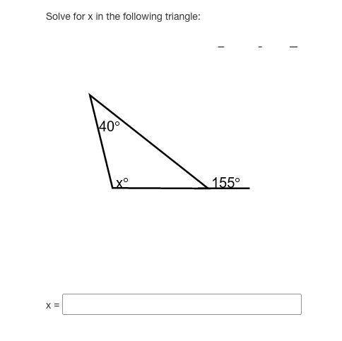 Solve for x in the following triangle
