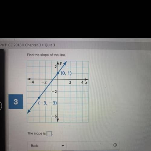 (HELP ASAP) ILL GIVE BRAINIEST 
Find the slope of the line.
(in pic)