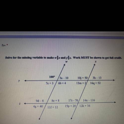 Solve for the missing variable to make w|x and y || z