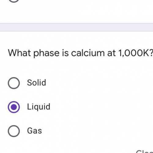 What phase is calcium at 1,000K?