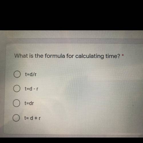 What is the formula for calculating time