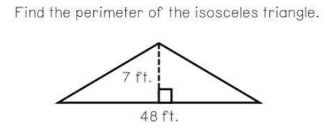 Find the perimeter of the isosceles triangle