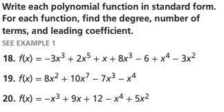PAYING ANYONE 100 POINTS TO DO ALL THREE QUESTIONS WITH SHOWN WORK. Write each polynomial function