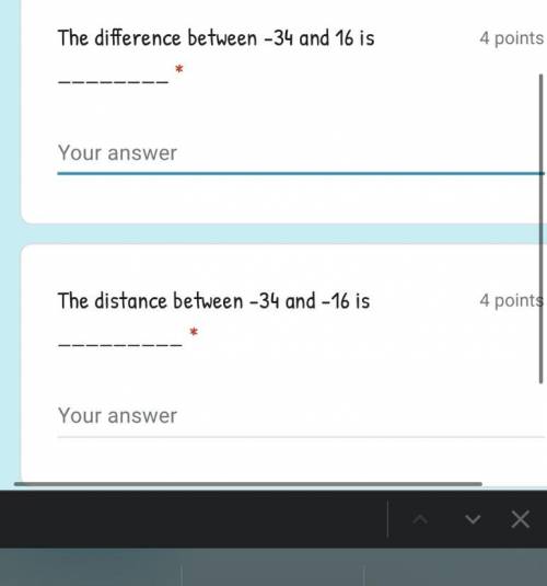 What is the distance between -34 and 16