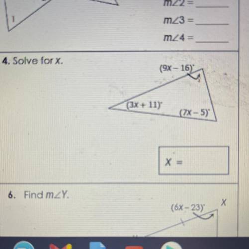 Solve for x. 
Help please