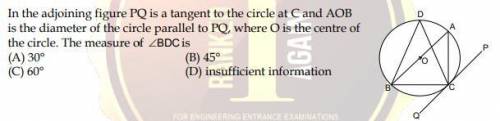 *Find pic from the attached pic :)

In the adjoining figure PQ is a tangent to the circle at C and