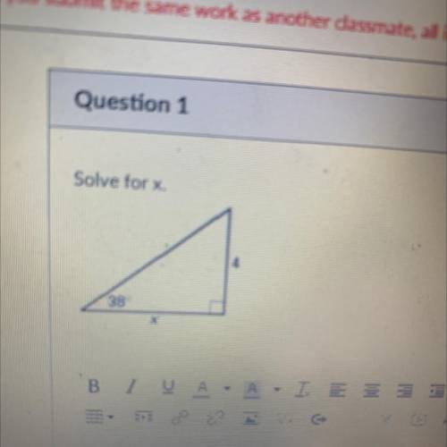 Question 1
Solve for x.
Anyone?