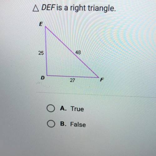 A DEF is a right triangle.