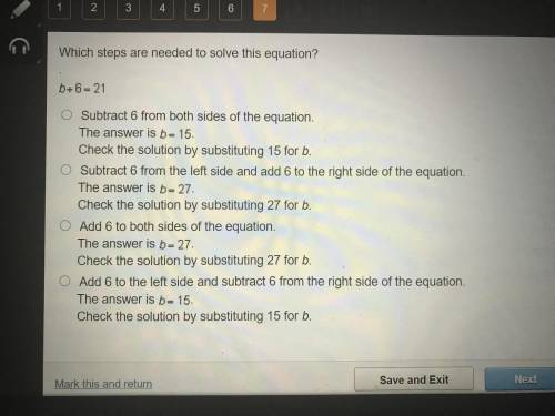 Wich steps are needed to solve this equation b+6=21