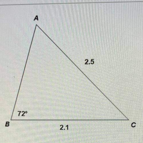 Using the triangle pictured, find the measure of angle A. Round your answer to the nearest tenth.