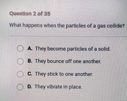 What happens when the particles of a gas collide?
