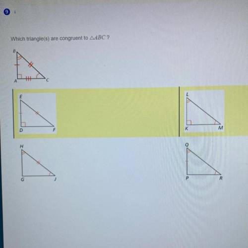 Which triangle(s) are congruent to ABC?