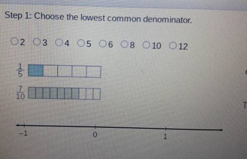 Step 1:Choose the lowest common denominator

Find the sum of 1/5 and 7/10The expression written in