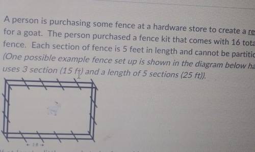 If atleast a little area is to be fenced in what is the maximum width possible in feet that could b