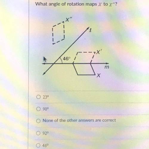 What angle of rotation maps X to X”?