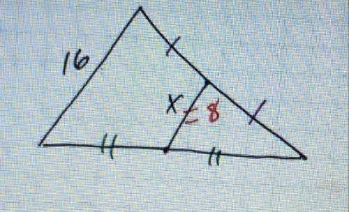 Can anyone help me find the value of x of this mid segment triangle?
