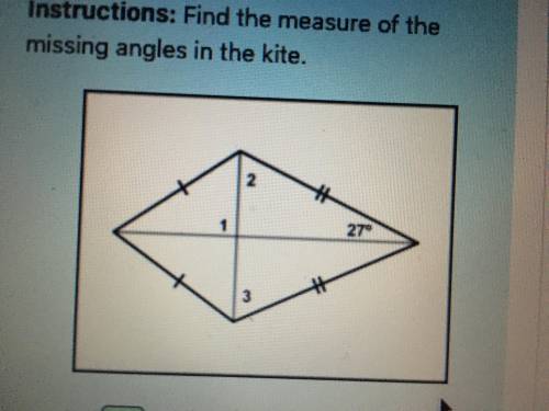 Find the measure of the missing angles in the kite.