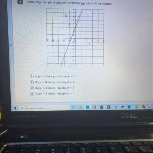 Find the slope and Y interact from the following graph of liner liner equation
