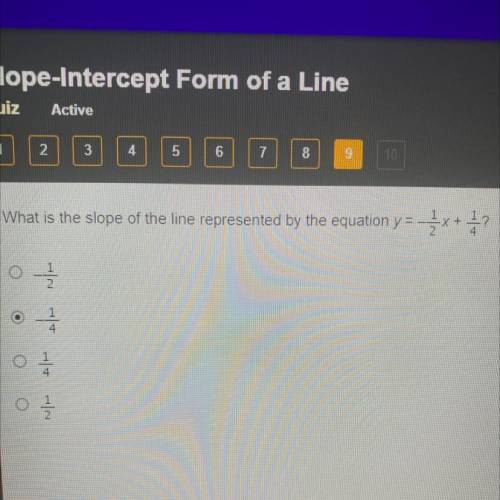 What is the slope of the line represented by the equation y =

2x+1?
O
2
4
o O
- HN