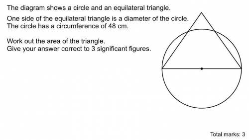 The diagram shows a circle and an equilateral triangle. One side of the equilateral triangle is a d