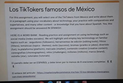I need help ASAP please

Heres some additional information:Choose two of the famous tiktokers in