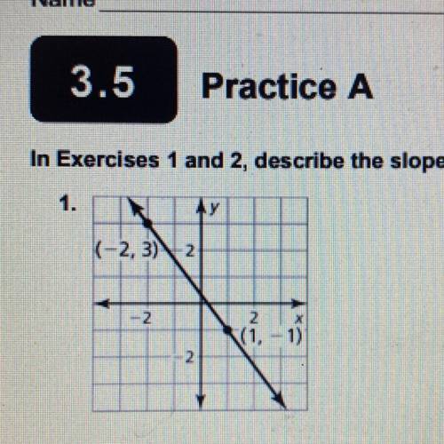 Describe the slope of the line and then find the slope.