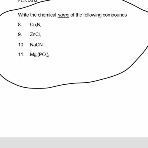 Plz help. Write the chemical name of the following compounds.