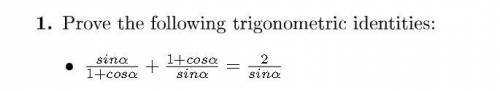 Prove the trigonometric identities