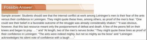 What internal conflict is at work among Leiningen’s men? Explain your answer, using evidence from “