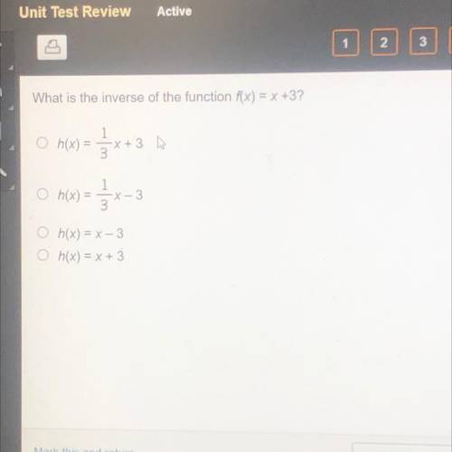 What is the inverse of the function f(x) =x+3