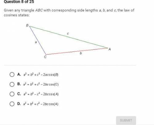 Given any triangle ABC with corresponding.......